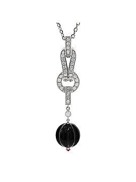 Cartier Agrafe Drop Pendant Necklace 18K White Gold with Diamonds, Onyx, and Rubelite (view 1)