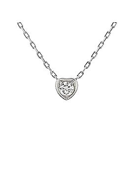 Cartier D'Amour Heart Pendant Necklace 18K White Gold with Diamond (view 1)