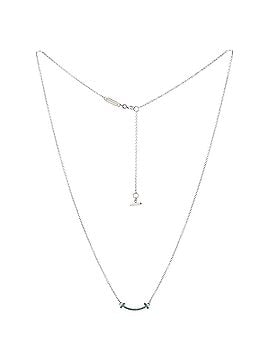 Tiffany & Co. T Smile Pendant Necklace 18K White Gold with Blue Topaz Mini (view 2)