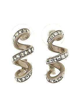 Chanel Spiral Twist Earrings Metal with Crystals (view 1)