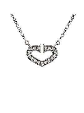 Cartier C Heart de Cartier Pendant Necklace 18K White Gold with Pave Diamonds (view 1)