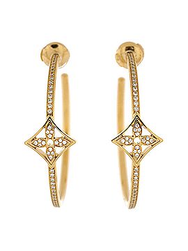 Louis Vuitton Idylle Blossom Hoop Earrings 18K Yellow Gold with Diamonds (view 1)