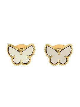 Van Cleef & Arpels Sweet Alhambra Butterfly Stud Earrings 18K Yellow Gold and Mother of Pearl (view 1)