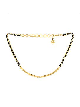 Chanel Floral Choker Necklace Metal with Lambskin and Crystal (view 2)