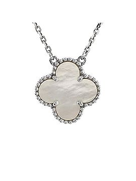 Van Cleef & Arpels Vintage Alhambra Pendant Necklace 18K White Gold and Mother of Pearl (view 1)