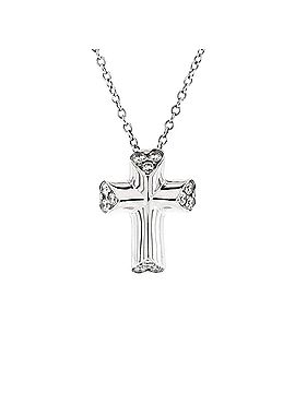 Tiffany & Co. Paloma Picasso Tenderness Heart Cross Diamond Pendant Necklace 18K White Gold with Diamonds (view 1)