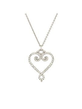 Tiffany & Co. Paloma Picasso Venezia Heart Pendant Necklace 18K White Gold with Pave Diamonds (view 1)