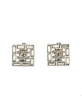 Chanel CC Square Clip On Earrings Metal and Crystals (view 1)