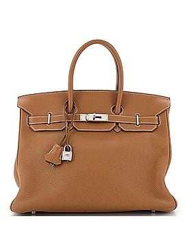 Hermès Birkin Handbag Brown Clemence with Palladium Hardware 35 (view 1)