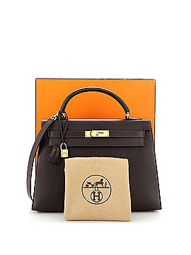Hermès Kelly Handbag Brown Courchevel with Gold Hardware 32 (view 2)