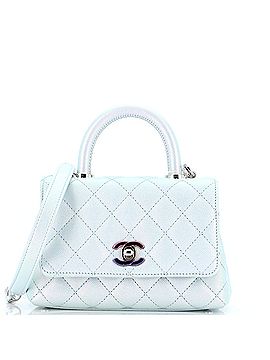 Chanel Coco Top Handle Bag Quilted Iridescent Caviar with Gradient Hardware Extra Mini (view 1)