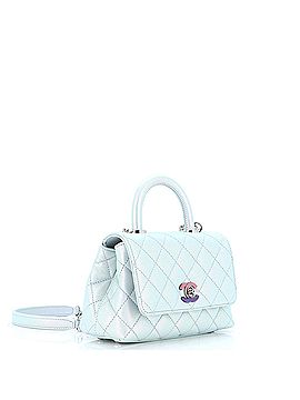 Chanel Coco Top Handle Bag Quilted Iridescent Caviar with Gradient Hardware Extra Mini (view 2)