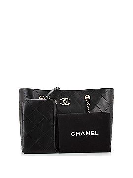Chanel CC Open Shopping Tote Quilted Leather Medium (view 2)
