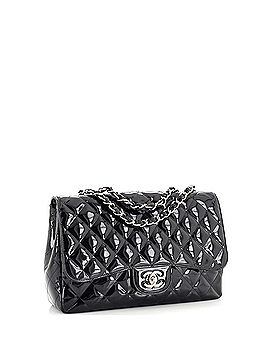 Chanel Vintage Classic Single Flap Bag Quilted Patent Jumbo (view 2)