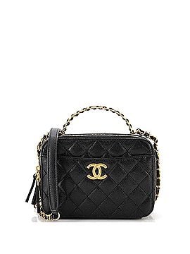 Chanel Pick Me Up Logo Handle Vanity Case Quilted Caviar Mini (view 1)