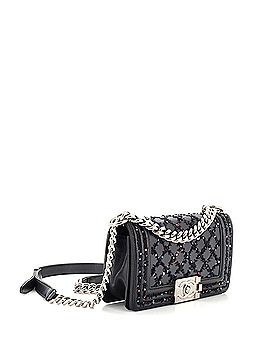 Chanel Boy Flap Bag Lambskin with Quilted Tweed and Sequins Small (view 2)