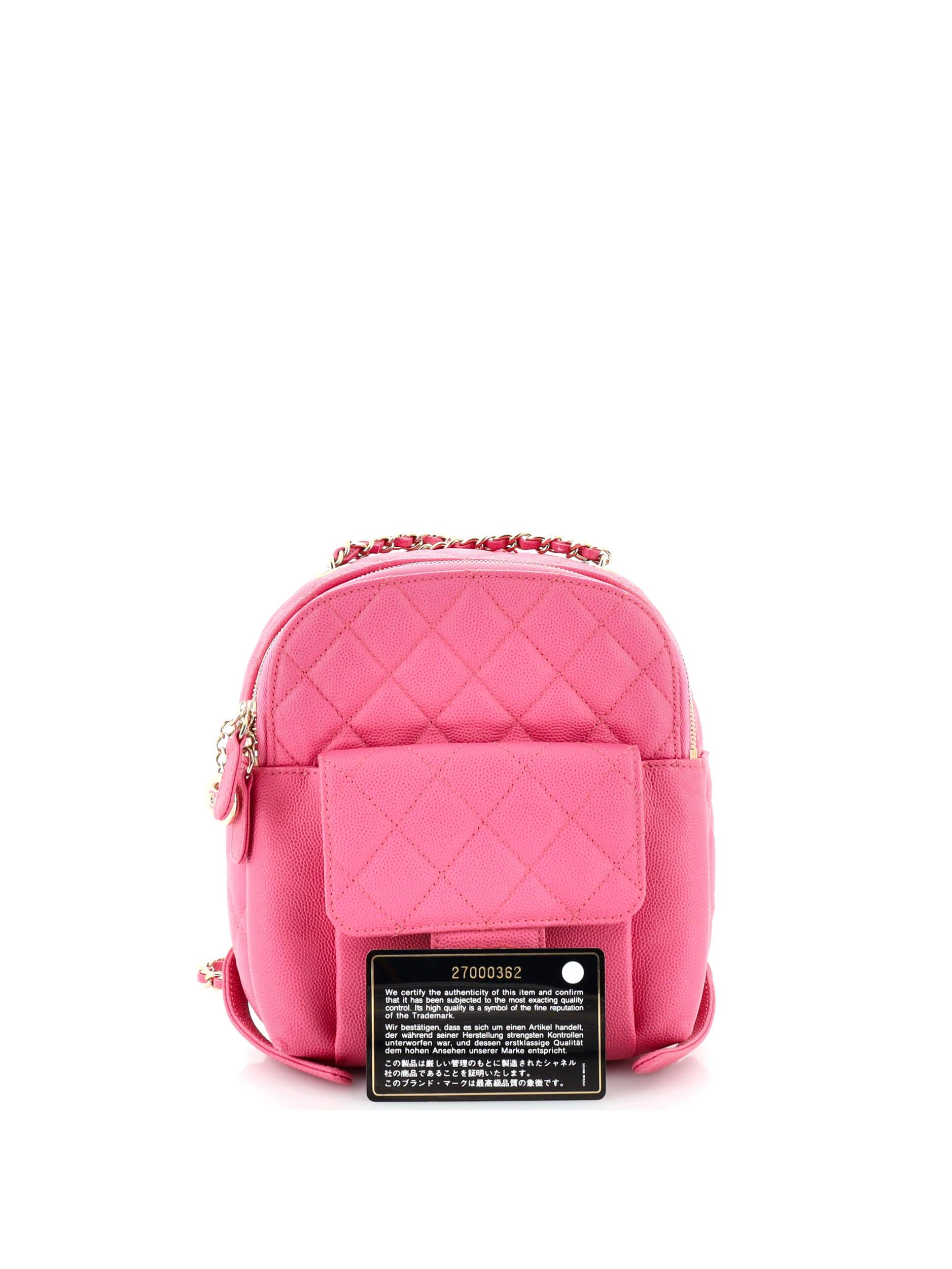 Pink best sale chanel backpack