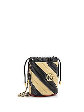 Gucci GG Marmont Bucket Bag Diagonal Quilted Leather Mini (view 2)