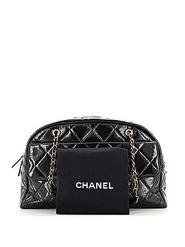 Chanel CC No. 5 Medallion Flap Chain Bowler Bag Quilted Patent Large (view 2)