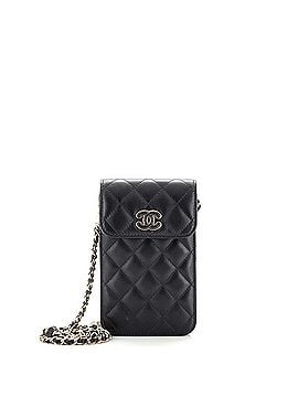 Chanel CC Enamel and Resin Heart Holder Crossbody Bag Quilted Lambskin (view 1)