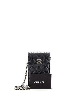 Chanel CC Enamel and Resin Heart Holder Crossbody Bag Quilted Lambskin (view 2)