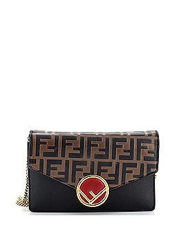 Fendi F is Fendi Envelope Wallet on Chain Zucca Embossed Leather (view 1)