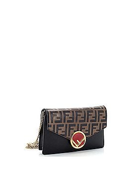 Fendi F is Fendi Envelope Wallet on Chain Zucca Embossed Leather (view 2)