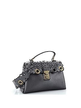 Bottega Veneta Piazza Top Handle Bag Leather with Intrecciato and Eyelet Detail Small (view 2)
