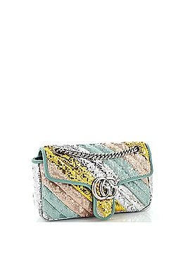 Gucci GG Marmont Flap Bag Diagonal Quilted Sequins Small (view 2)