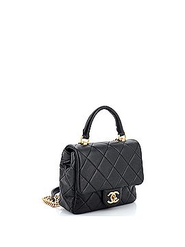 Chanel Square Top Handle Flap Bag Quilted Shiny Caviar Mini (view 2)