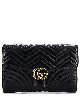 Gucci GG Marmont Flap Clutch Matelasse Leather (view 1)