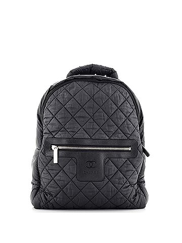 Chanel 100 Nylon Black Coco Cocoon Backpack Quilted Nylon Large