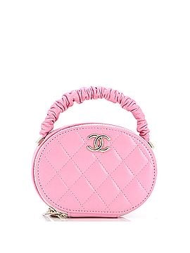 Chanel CC Ruched Oval Top Handle Quilted Lambskin Mini (view 1)
