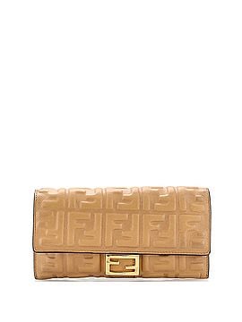 Fendi Baguette Continental Wallet Zucca Embossed Leather (view 1)