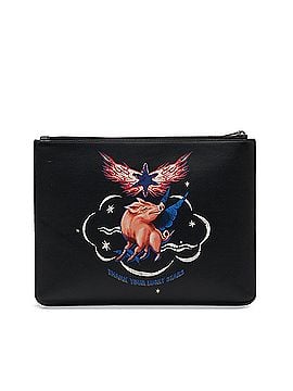 Givenchy Zodiac Printed Leather Clutch Bag (view 2)