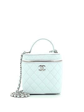 Chanel CC Top Handle Vanity Case with Chain Quilted Caviar Small (view 1)