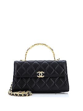 Chanel Top Handle Phone Holder with Chain Quilted Lambskin with Enamel (view 1)