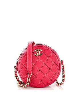 Chanel Round Chain Crossbody Bag Quilted Caviar Small (view 1)