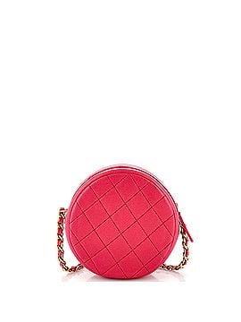 Chanel Round Chain Crossbody Bag Quilted Caviar Small (view 2)