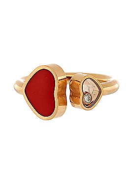 Chopard Happy Hearts Ring 18K Rose Gold and Carnelian with 1 Floating Diamond (view 1)