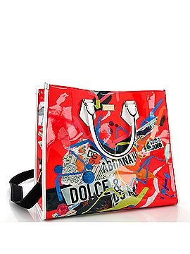 Dolce & Gabbana Abstract Convertible Open Tote Printed Polyurethane and Leather (view 2)