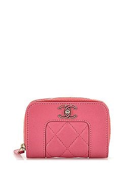 Chanel Mademoiselle Vintage Zip Coin Purse Quilted Sheepskin (view 1)