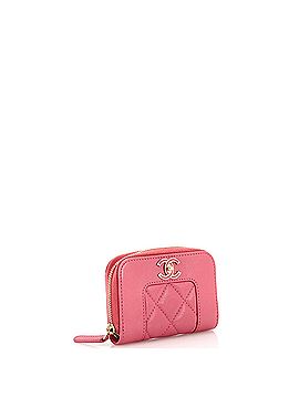 Chanel Mademoiselle Vintage Zip Coin Purse Quilted Sheepskin (view 2)
