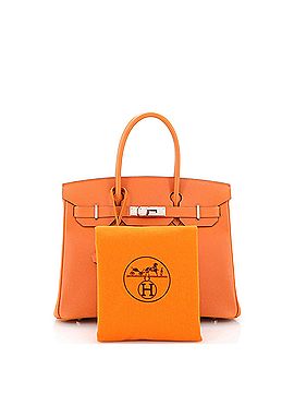 Hermès Birkin Handbag Orange Epsom with Palladium Hardware 30 (view 2)