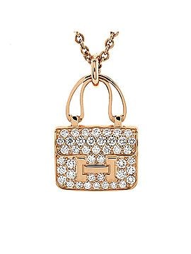 Hermès Amulettes Constance Pendant NM Necklace 18K Rose Gold and Diamonds (view 1)