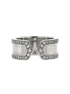 Cartier C de Cartier Ring 18K White Gold with Pave Diamonds 8mm (view 1)