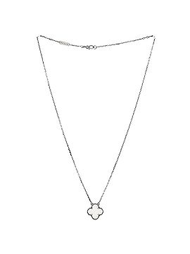 Van Cleef & Arpels Vintage Alhambra Pendant Necklace 18K White Gold and Mother of Pearl (view 2)