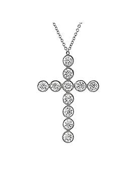 Tiffany & Co. Jazz Cross Station Pendant Necklace Platinum with Diamonds (view 1)