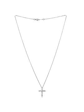 Tiffany & Co. Cross Pendant Necklace Platinum and Diamonds Small (view 2)