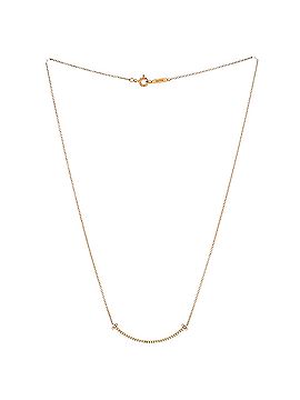 Tiffany & Co. T Smile Pendant Necklace 18K Rose Gold with Diamonds Small (view 2)